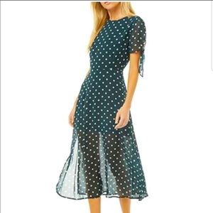 Forever 21 Polka Dot Midi Dress ,
Green/ivory
